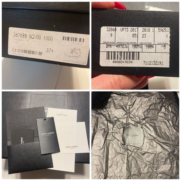 SAINT LAURENT Spike Studded Black Leather Combat Ankle Boots - Picture 12 of 12